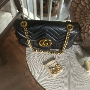 Gucci Marmont Purse and Earrings